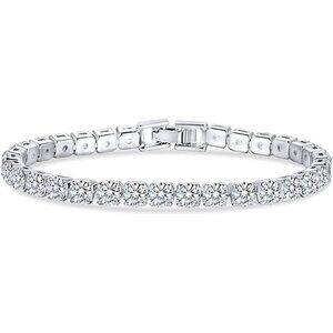 Sparkling 7.5 Inch Tennis Bracelet with AAA+ Cubic Zirconias & White Gold Finish